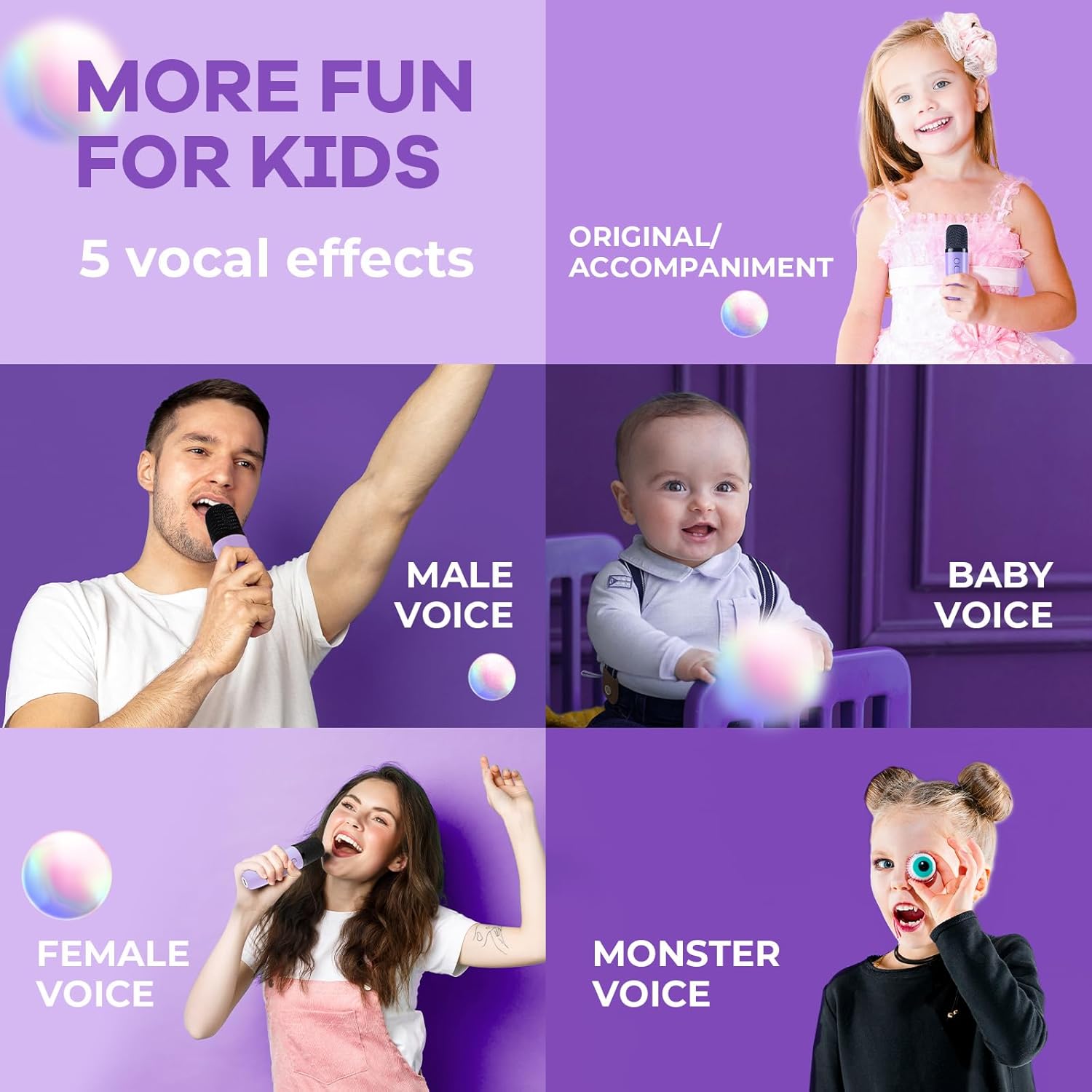 Karaoke Machine for Kids, Portable Mini Speaker with 2 Wireless Microphones, TOP Kids Gifts for Girls Ages 3, 4, 5, 6, 7, 8, 9, 10, 11, 12 +Years Old, 4-12th Christmas Birthday Toy Party (Purple)